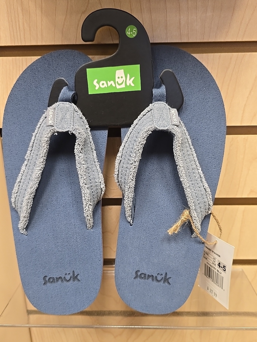 Sanuk Kids' Blue Flip Flop Sandals - Size 4-5